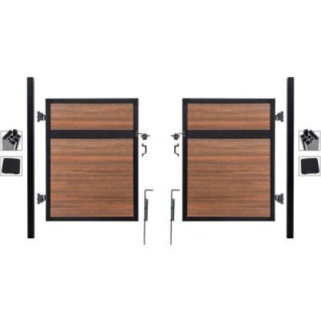 JEWETT CAMERON COMPANIES Estate 10'W x 6'H King Cedar Aluminum/Composite Adjustable Fence Double Gate Kit -IN GROUND ONLY EF ET2216